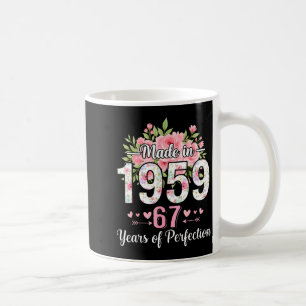Made In 1959 Floral 67th Birthday Women 67 Years O Coffee Mug
