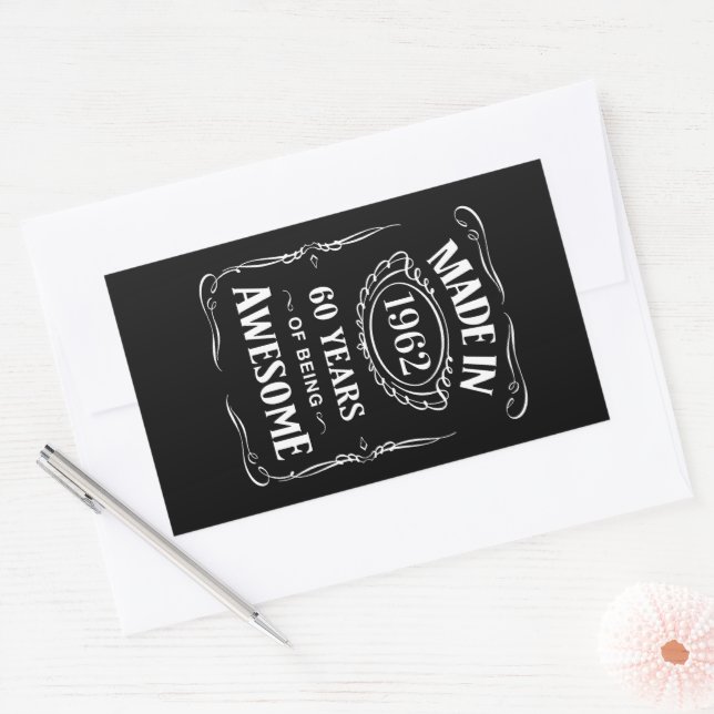 Made in 1962 60 years of being awesome 2022 bday sticker (Envelope)