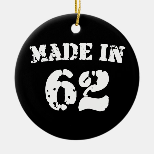 Made In 1962 Ceramic Ornament (Front)