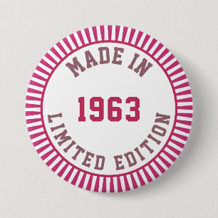 Made in 1963 3 inch round button