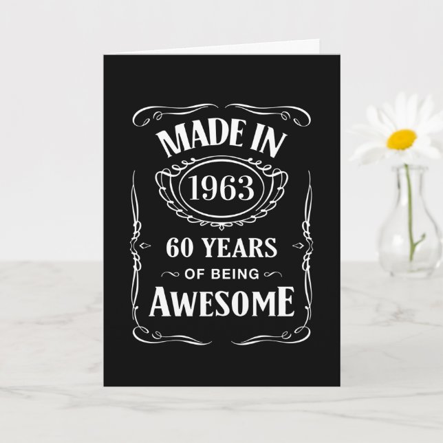 Made in 1963 60 years of being awesome 2022 bday card (Small Plant)