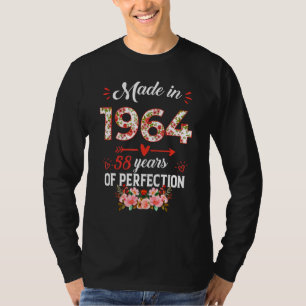 Made In 1964 Floral 58 Years Old 58th Birthday Wo T-Shirt