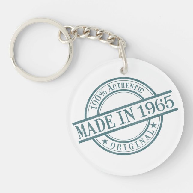Made in 1965 Circular Stamp Style Logo Acrylic Keychain (Front)