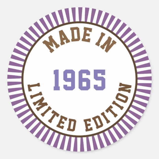 Made in 1965 classic round sticker (Front)