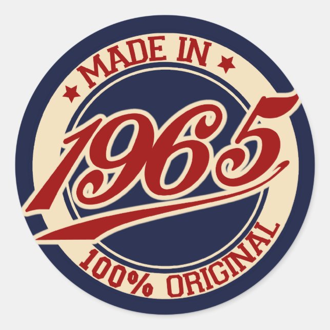 Made In 1965 Classic Round Sticker (Front)