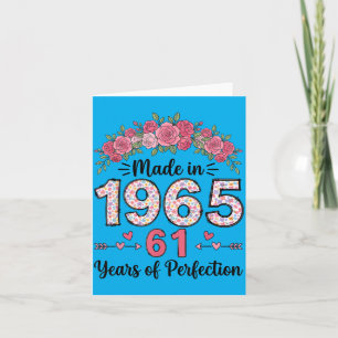 Made In 1965 Floral 61st Birthday Gifts Women 61 Card