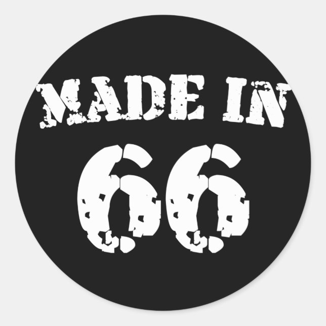 Made In 1966 Classic Round Sticker (Front)