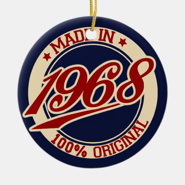 Made In 1968 Ceramic Ornament (Front)