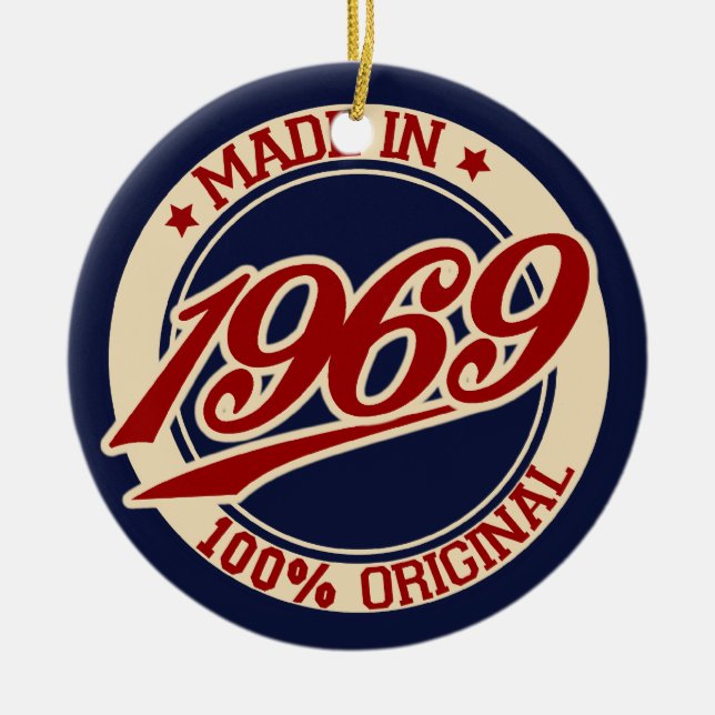 Made In 1969 Ceramic Ornament (Front)