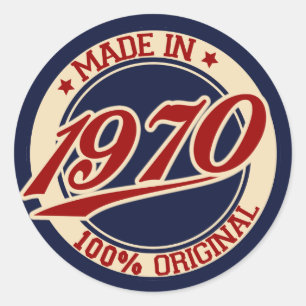 Made In 1970 Classic Round Sticker