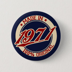 Made In 1971 2 Inch Round Button