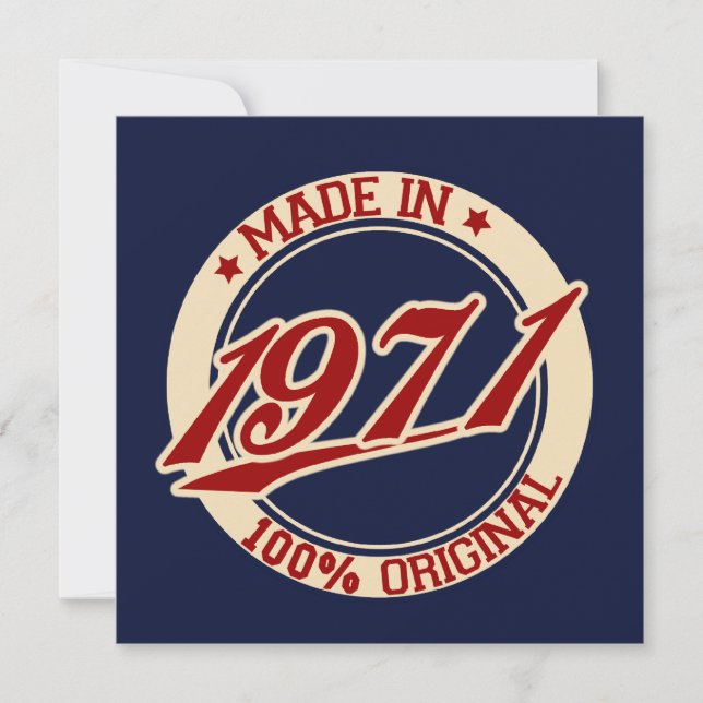 Made In 1971 Card (Front)