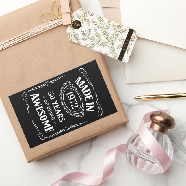 Made in 1972 50 years of being awesome 2022 bday s sticker (Gifting)