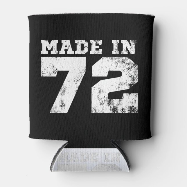 Made in 1972 52nd Birthday  Can Cooler (Front)