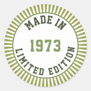 Made in 1973 classic round sticker