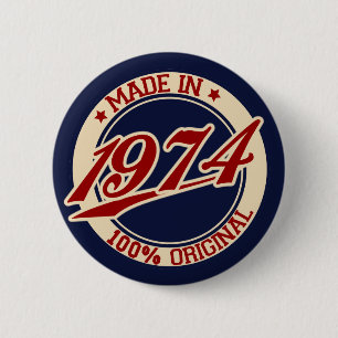 Made In 1974 2 Inch Round Button