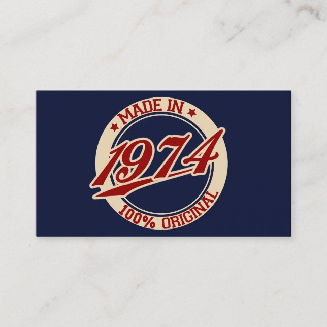 Made In 1974 Business Card (Front)