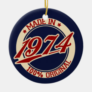 Made In 1974 Ceramic Ornament