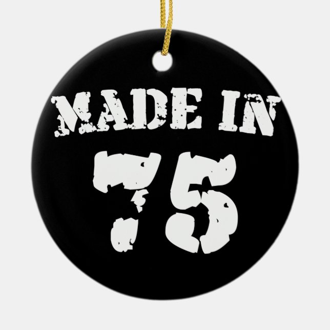 Made In 1975 Ceramic Ornament (Front)