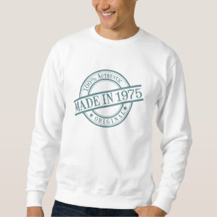 Made in 1975 Circular Stamp Style Logo Ladies Sweatshirt