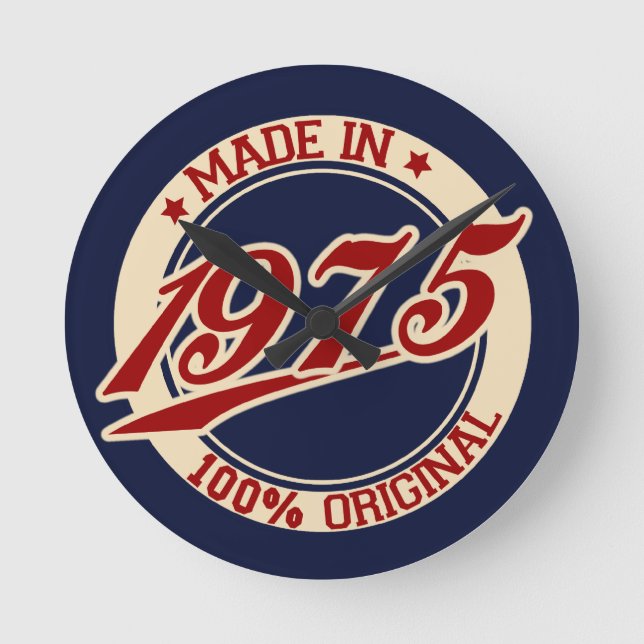 Made In 1975 Round Clock (Front)