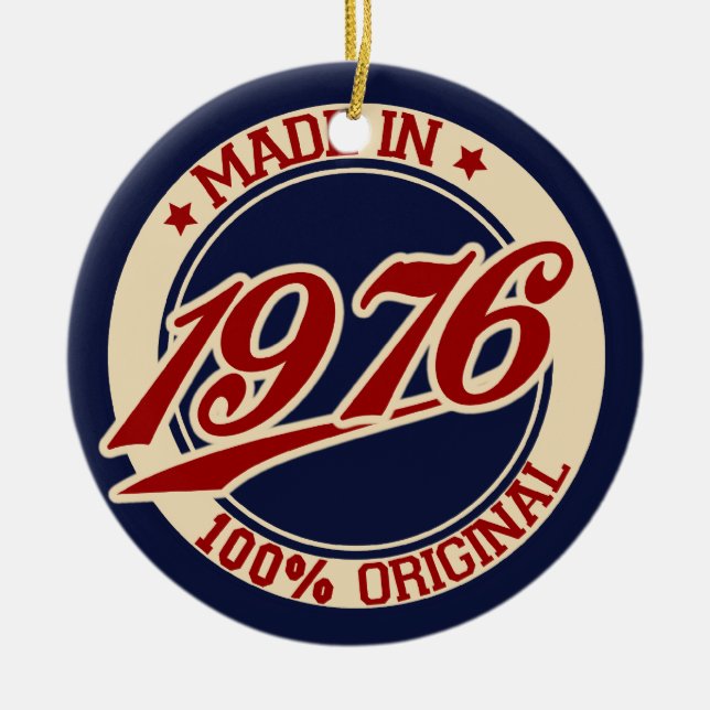 Made In 1976 Ceramic Ornament (Front)