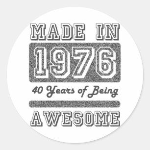 Made in 1976 classic round sticker