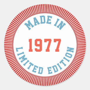 Made in 1977 classic round sticker