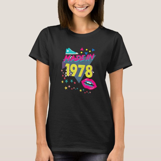 Made In 1978 44th Birthday 80s 90s 1990s 1980s Nos T-Shirt (Front)
