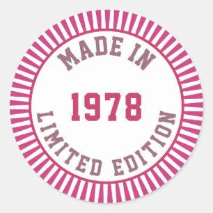 Made in 1978 classic round sticker