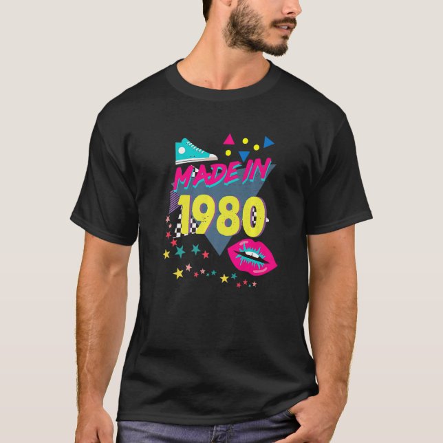 Made In 1980 42nd Birthday 80s 90s 1990s 1980s Nos T-Shirt (Front)