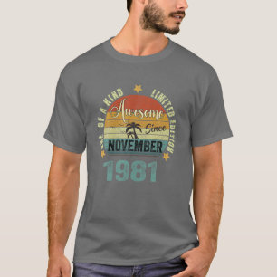 Made In 1981 Floral 42 Year Old 42Nd Birthday Gift T-Shirt