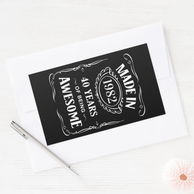 Made in 1982 40 years of being awesome 2022 bday sticker (Envelope)