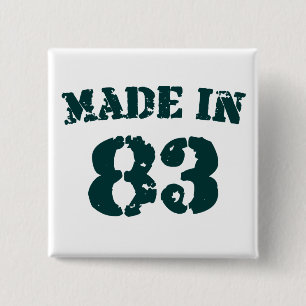 Made In 1983 2 Inch Square Button