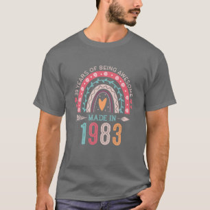 Made In 1983 39 Year Old Rainbow 39Th Birthday Gif T-Shirt