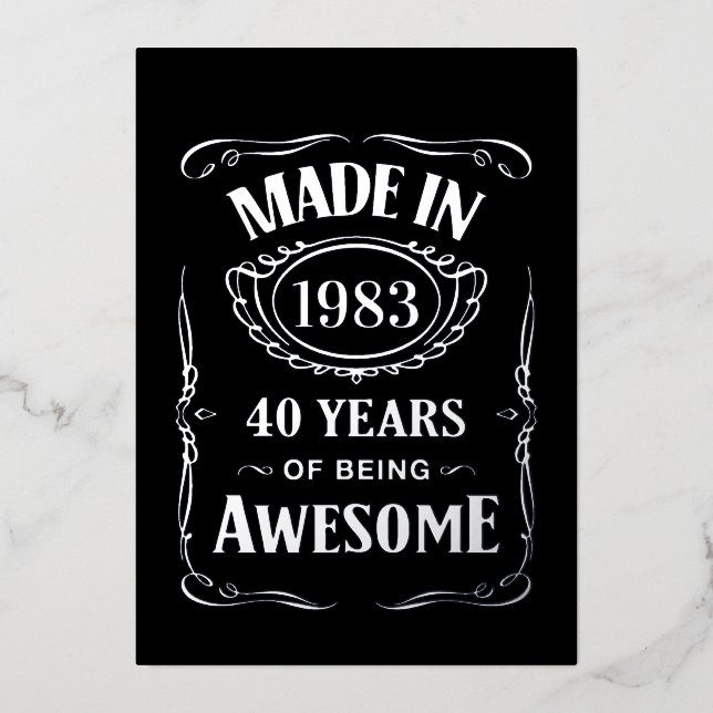 Made in 1983 40 years of being awesome 2023 bday (Front)