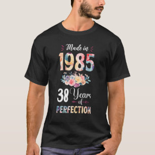 Made In 1985 Floral 38 Year Old 38th Birthday Gift T-Shirt