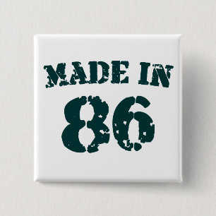 Made In 1986 2 Inch Square Button