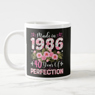 Made In 1986 40 Years Of Perfection Floral Large Coffee Mug