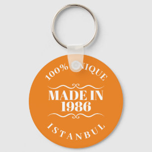 Made in 1986 keychain