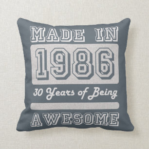 Made in 1986 throw pillow