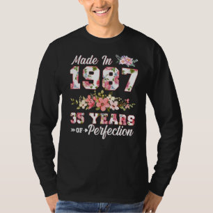 Made In 1987 35 Years Of Perfection 35th B Day Flo T-Shirt