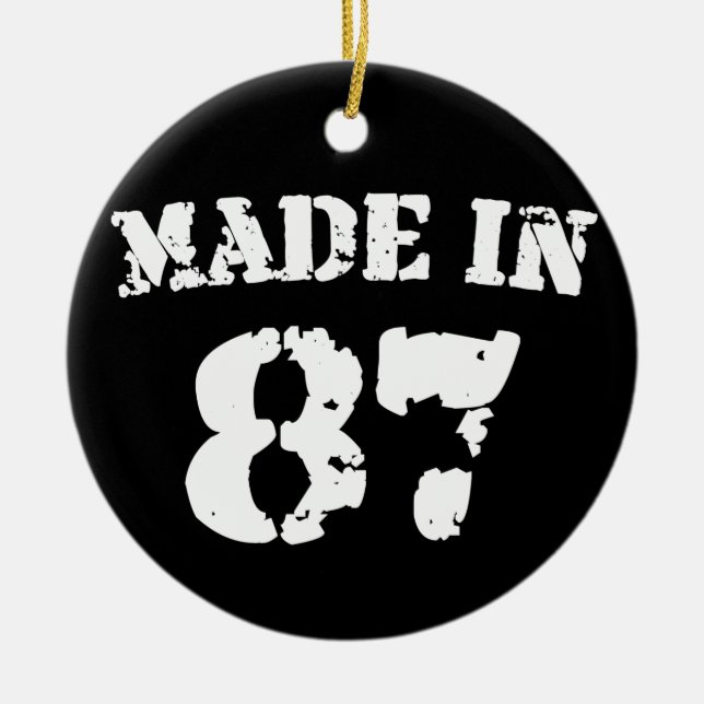 Made In 1987 Ceramic Ornament (Front)