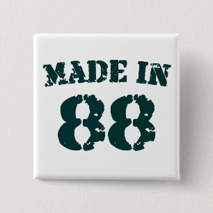 Made In 1988 2 Inch Square Button