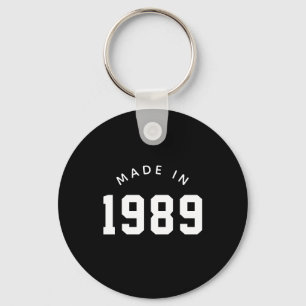 Made in 1989 Personalized Birthday Keychain