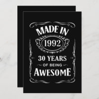 Made in 1992 30 years of being awesome 2022 bday