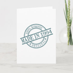 Made in 1994 Round Rubber Stamp Logo Birth Year Card