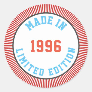 Made in 1996 classic round sticker