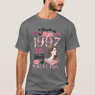 Made In 1997 Floral 26 Year Old 26Th Birthday Gift T-Shirt