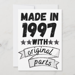 made in 1997 with original parts, thank you card